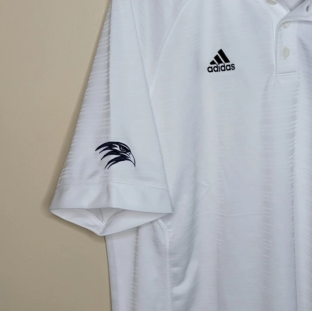 NWT Adidas | White Short Sleeve Polo with CL Athletics Embroidery